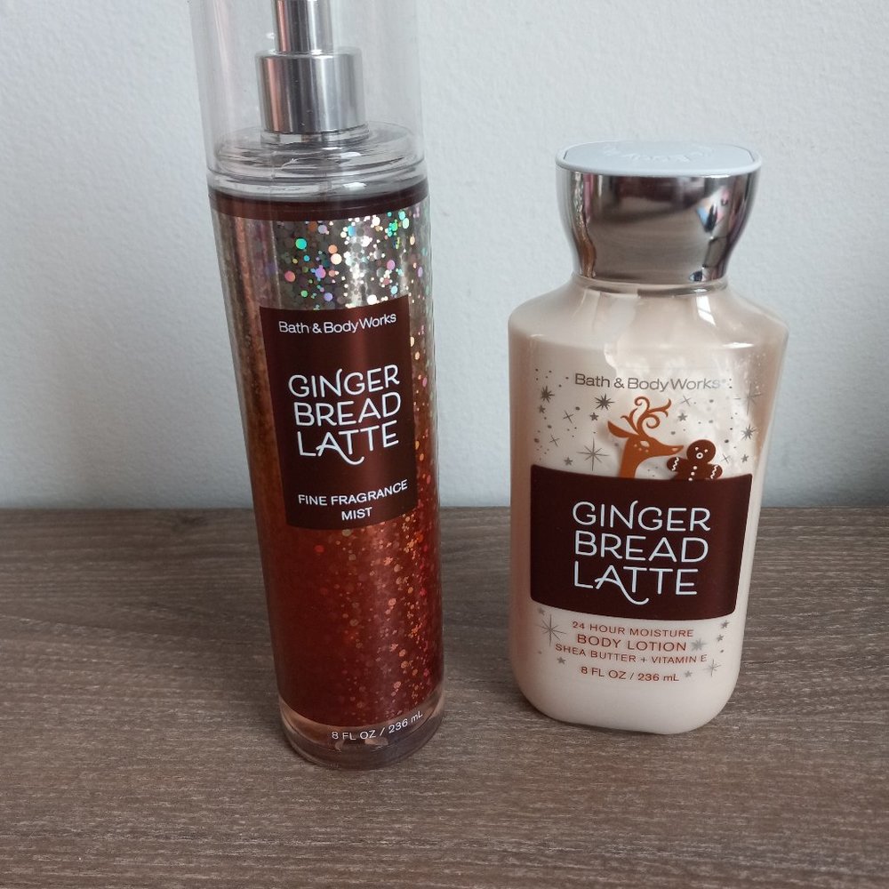 Bath and body works Ginger bread latte body spray and body lotion